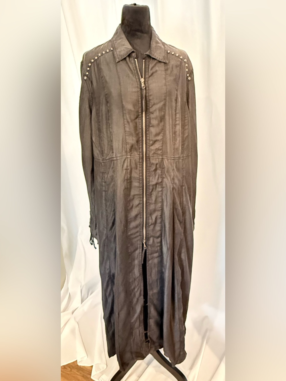 Double D Ranch Dead or Alive Duster Black NWT XL C3156 Western Fringe Studded